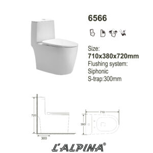 Bồn Cầu Cao Cấp Nắp UF, nút nhấn Ceramic GEBERIT LAL-6566W