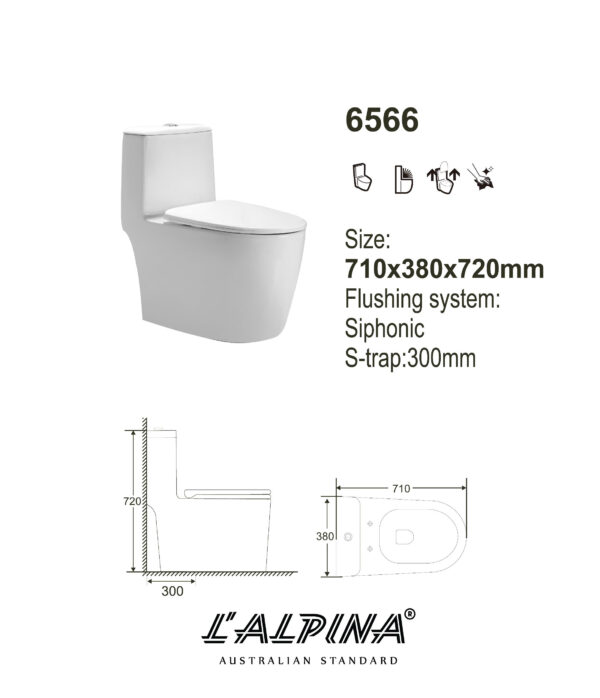 Bồn Cầu Cao Cấp Nắp UF, nút nhấn Ceramic GEBERIT LAL-6566W