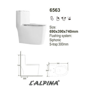 Bồn Cầu Cao Cấp Nắp UF L’ALPINA LAL-6563W