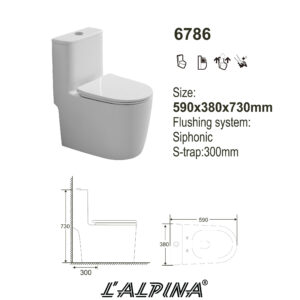 Bồn Cầu Cao Cấp Nắp UF L’ALPINA LAL-6786W - Ảnh 2