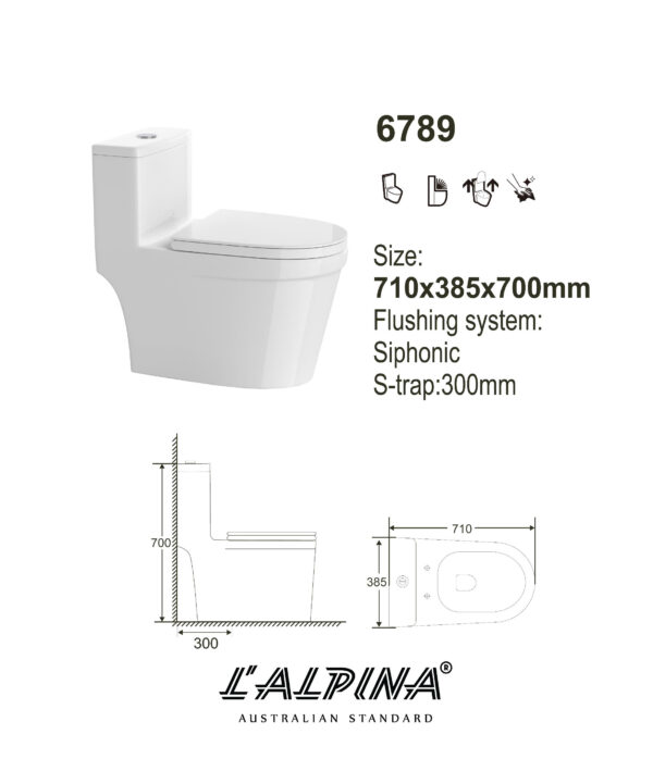 Bồn Cầu Cao Cấp Nắp UF, nút nhấn Ceramic GEBERIT LAL-6789W