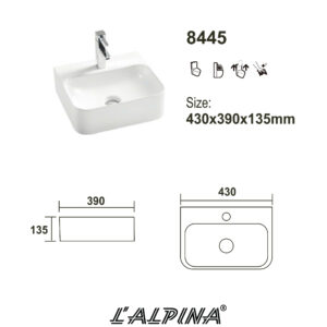 Chậu sứ Lavabo cao cấp L'ALPINA LAL-8445W