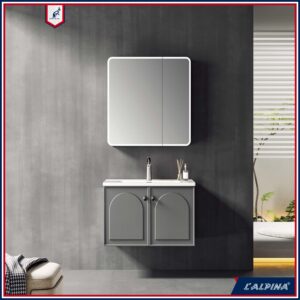 Bộ tủ chậu Inox cao cấp,Gương đèn Led cảm biến, Xám 50*80 LAL-BC608-80-GRAY